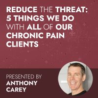 Reduce the Threat: 5 Things We Do with All of Our Chronic Pain Clients